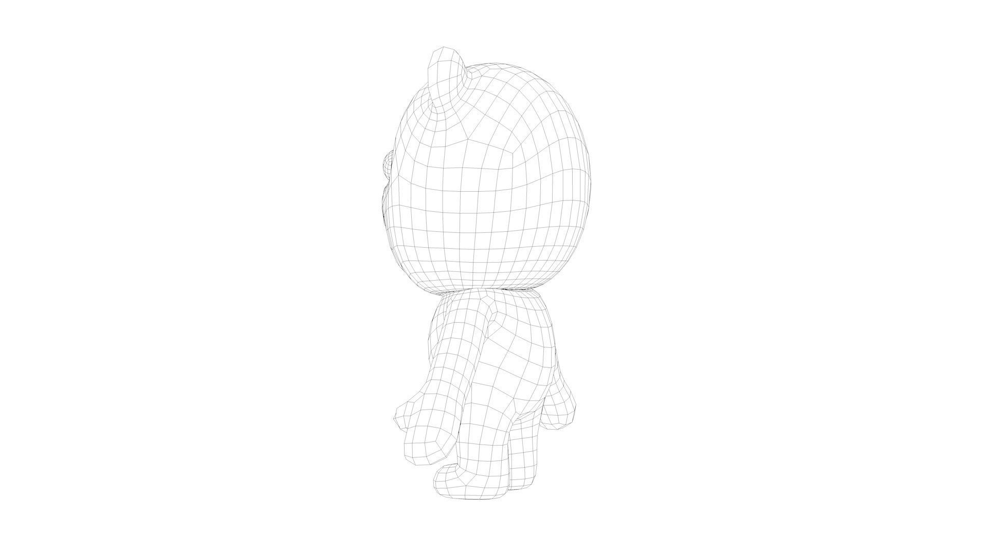 Cartoon Bear Low-poly 3D model_13