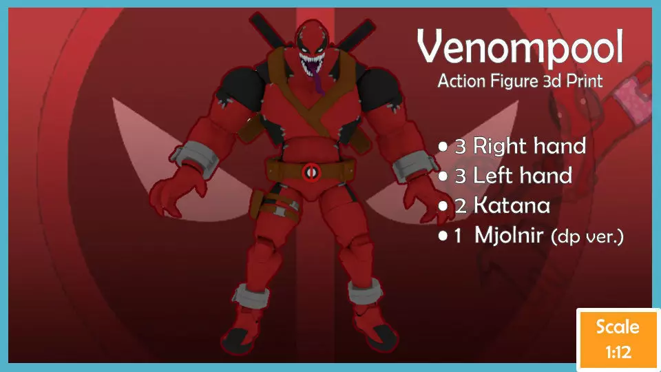 Venompool Action figure 3D print model