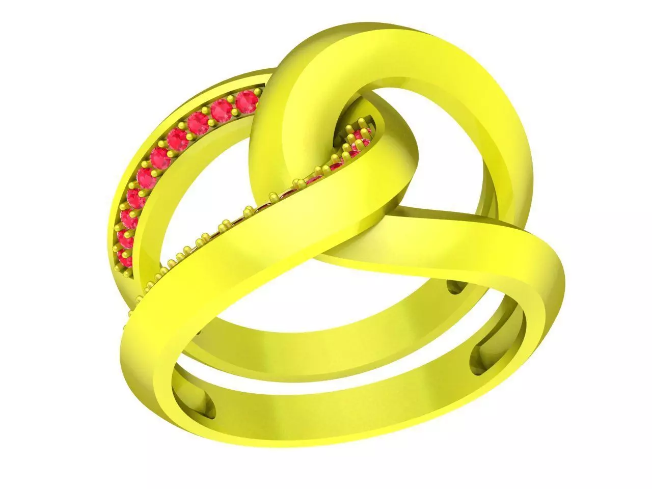 Intertwined Knot Diamond Ring 3D Jewelry Model 4538 3D print model