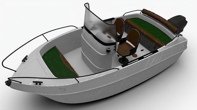 4K Motor Boat Salyut 430 Arnold Material Low-poly 3D model