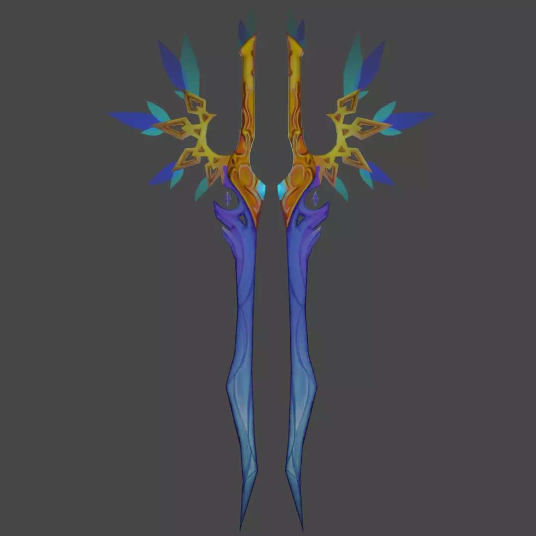 stylized blade Low-poly 3D model_0