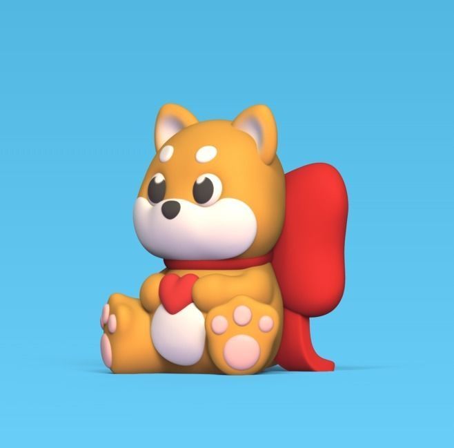 Shiba Ribbon 3D print model_1