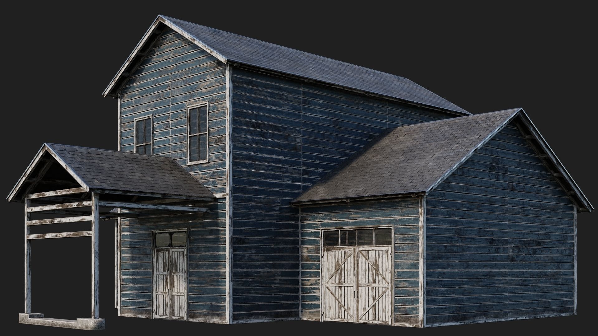 77-78-79-80 - Farm Buildings 4K PBR GameReady Low-poly 3D model_34