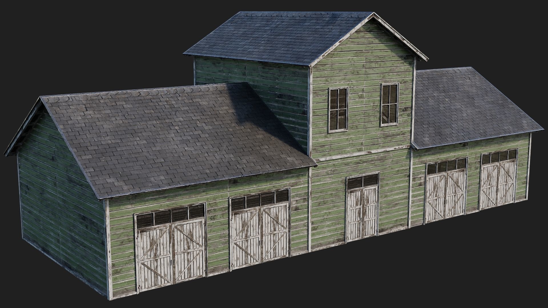 77-78-79-80 - Farm Buildings 4K PBR GameReady Low-poly 3D model_30
