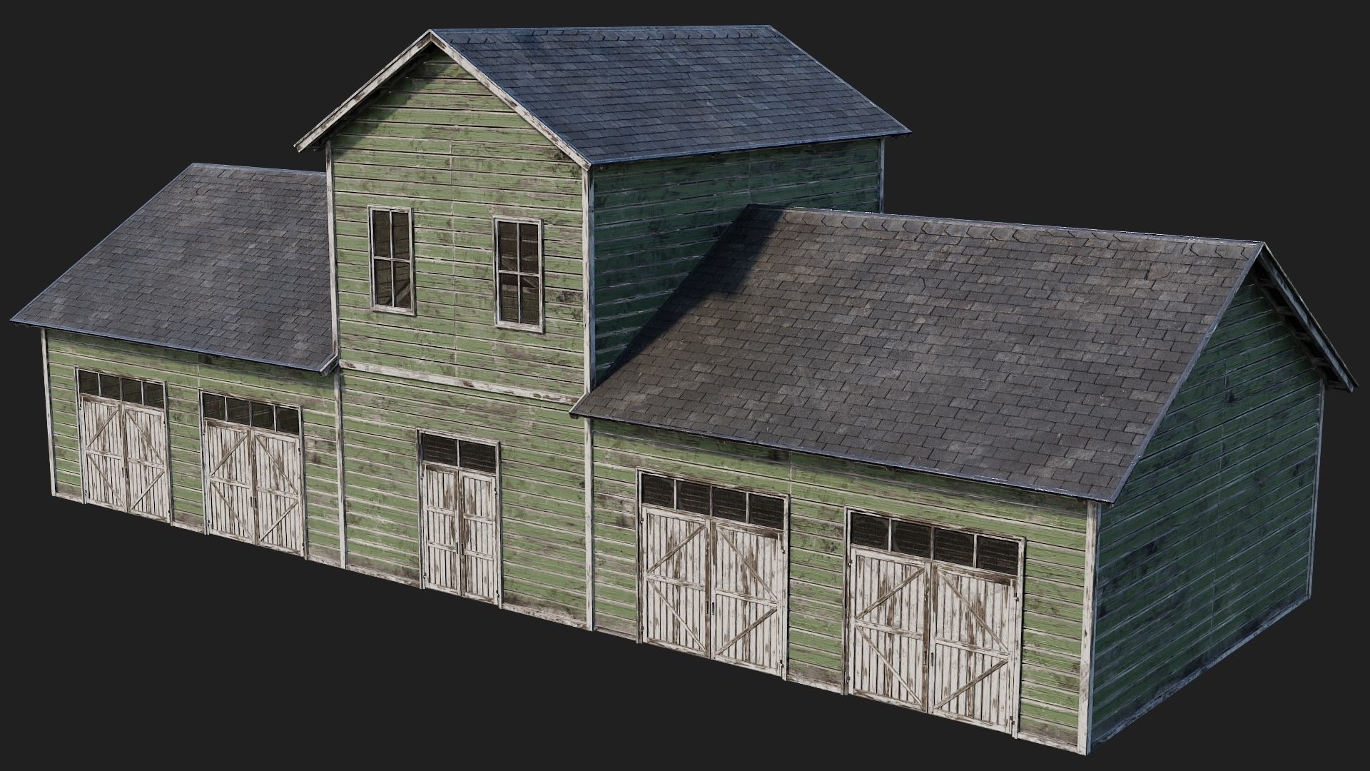 77-78-79-80 - Farm Buildings 4K PBR GameReady Low-poly 3D model_31