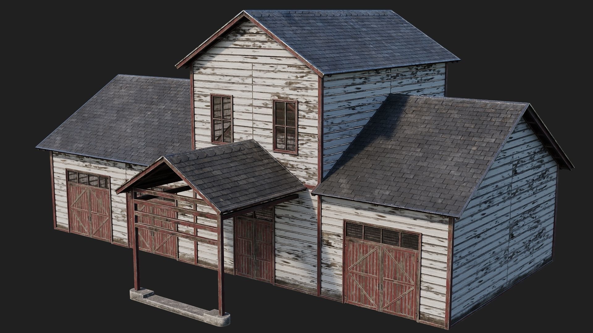 77-78-79-80 - Farm Buildings 4K PBR GameReady Low-poly 3D model_15