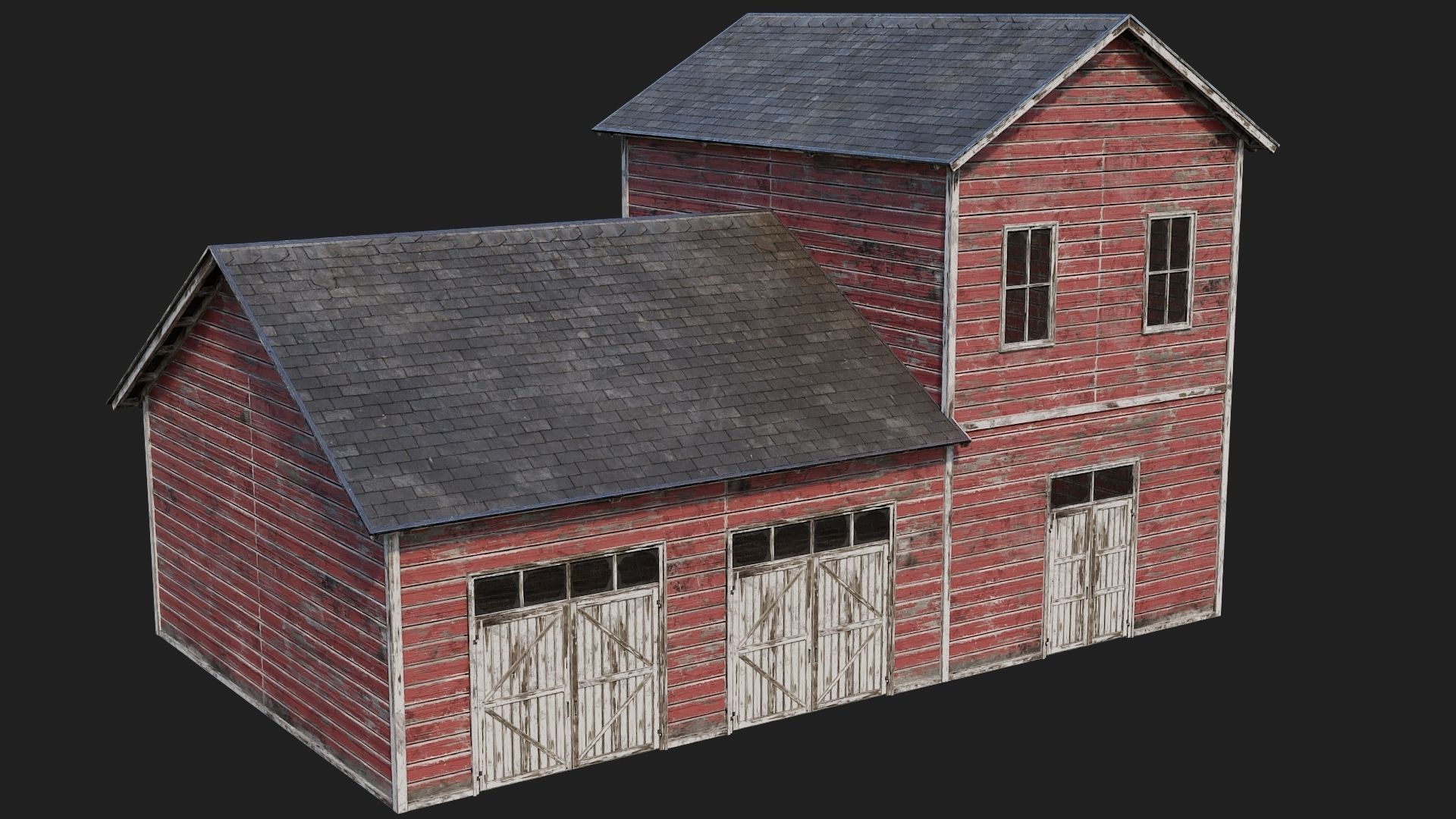77-78-79-80 - Farm Buildings 4K PBR GameReady Low-poly 3D model_22
