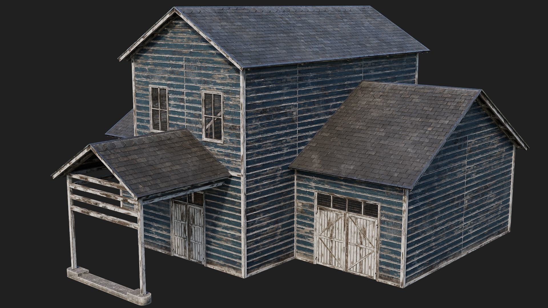 77-78-79-80 - Farm Buildings 4K PBR GameReady Low-poly 3D model_39