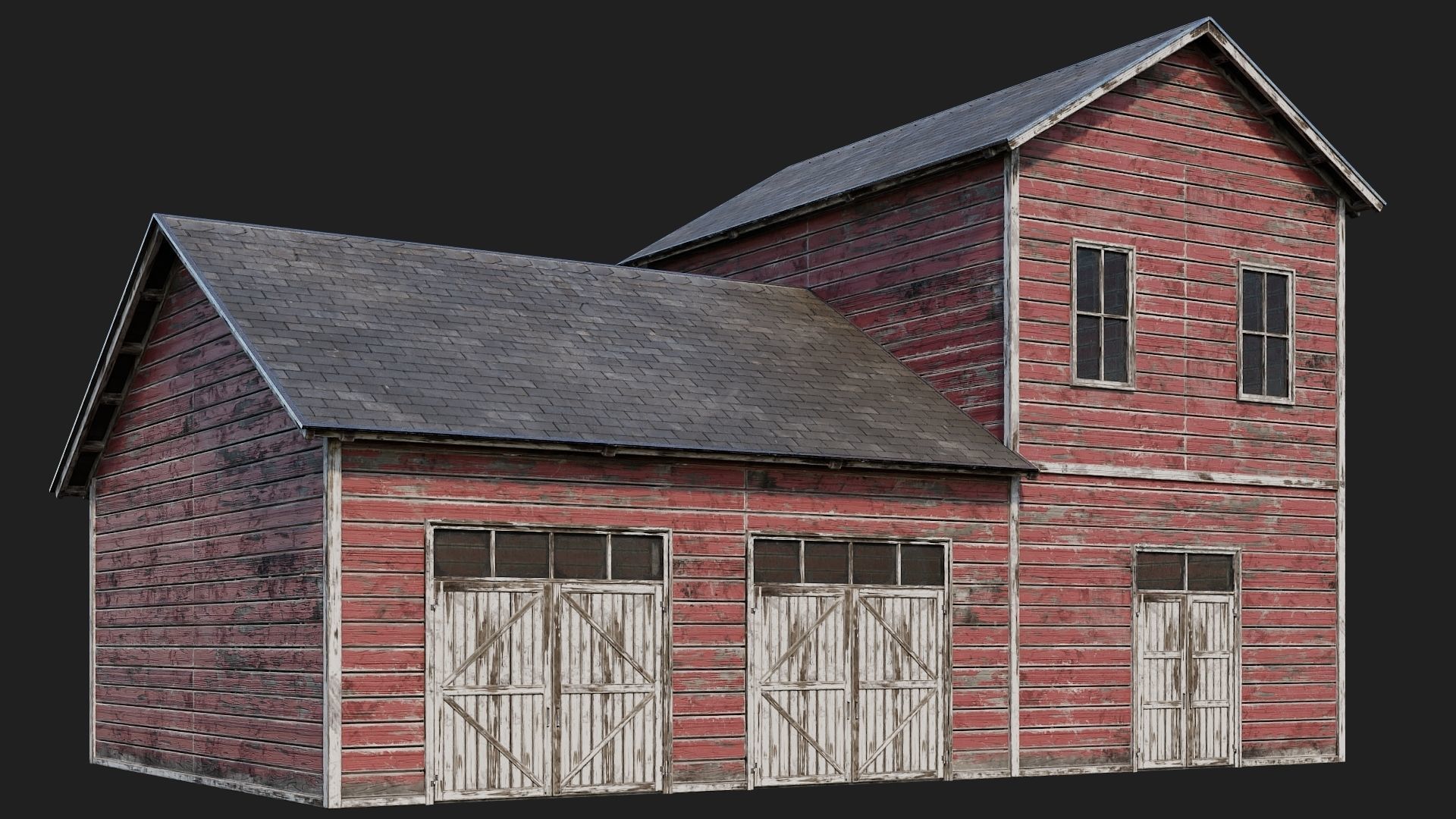 77-78-79-80 - Farm Buildings 4K PBR GameReady Low-poly 3D model_2
