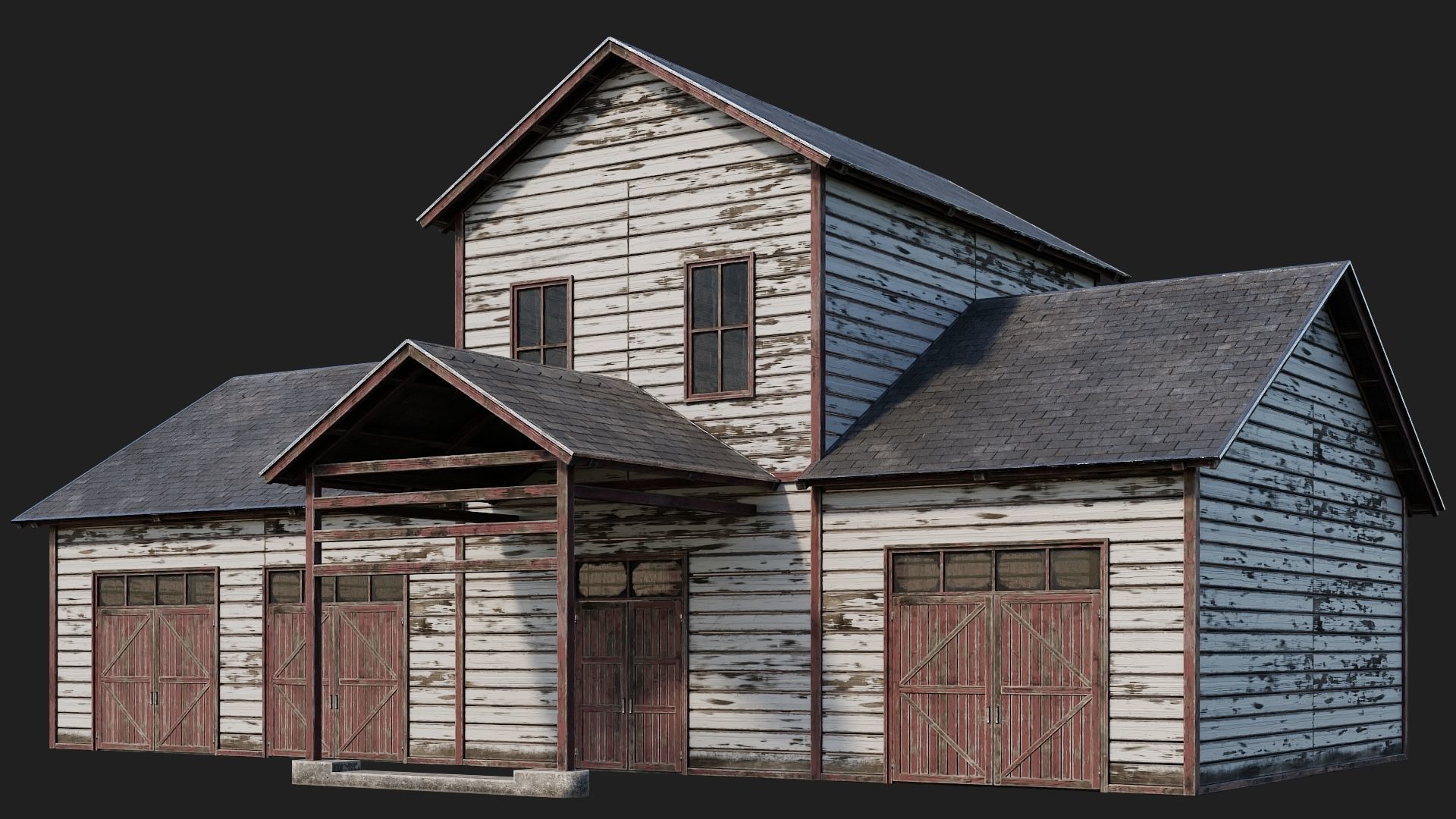 77-78-79-80 - Farm Buildings 4K PBR GameReady Low-poly 3D model_11