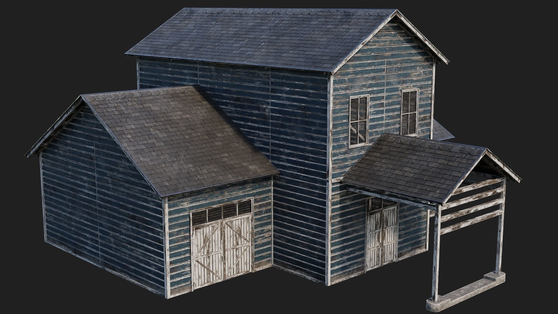 77-78-79-80 - Farm Buildings 4K PBR GameReady Low-poly 3D model_38