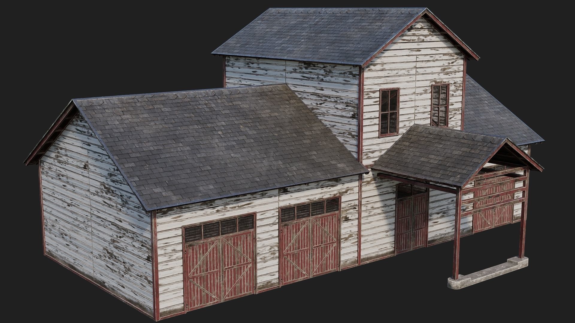 77-78-79-80 - Farm Buildings 4K PBR GameReady Low-poly 3D model_14