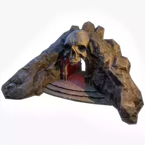Cave Entrance Skull Low-poly 3D model