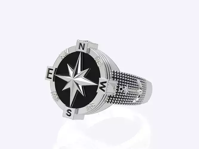 compass ring men signet