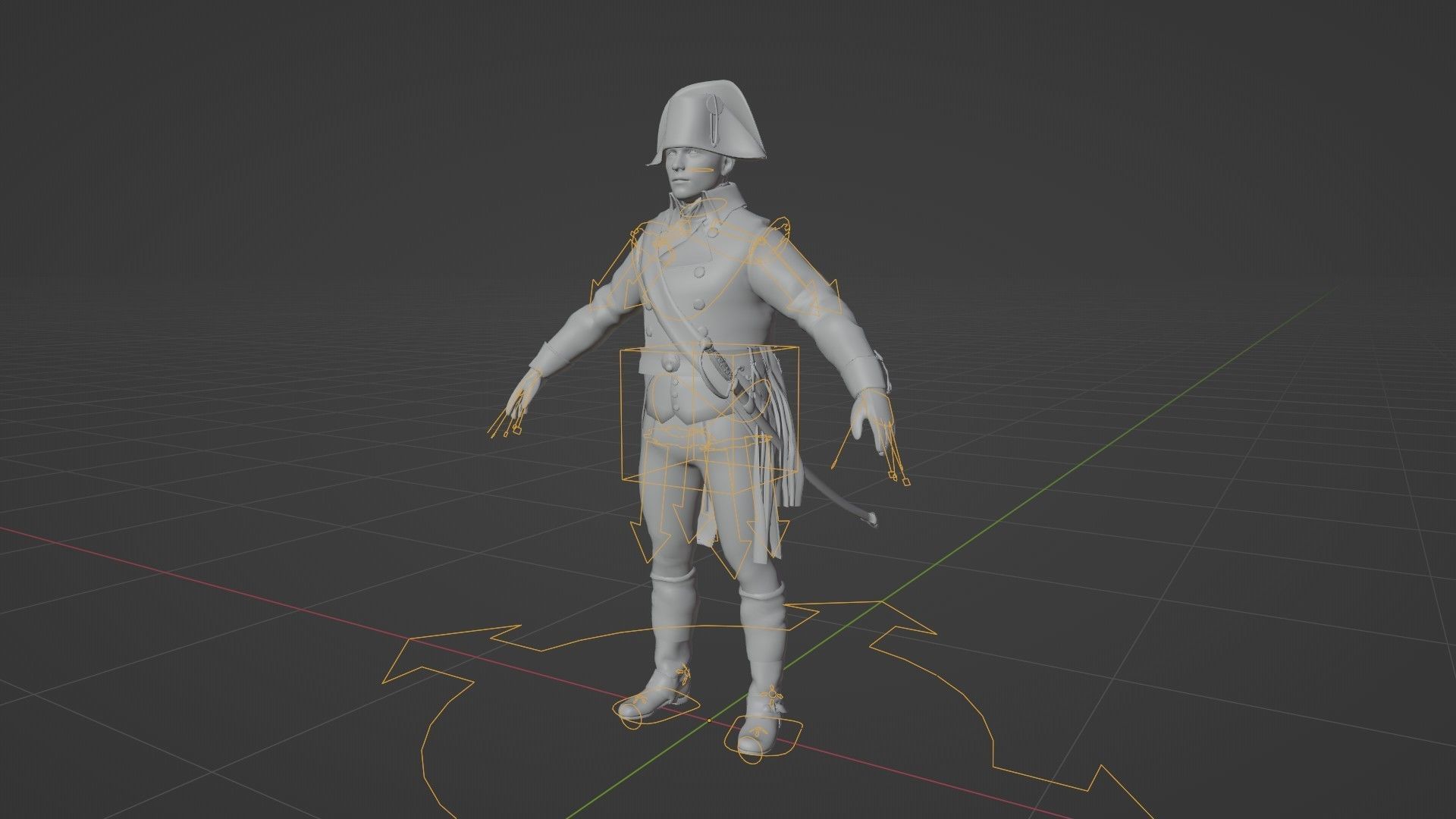 Soldier Napoleon General Rigged Low-poly 3D model_17
