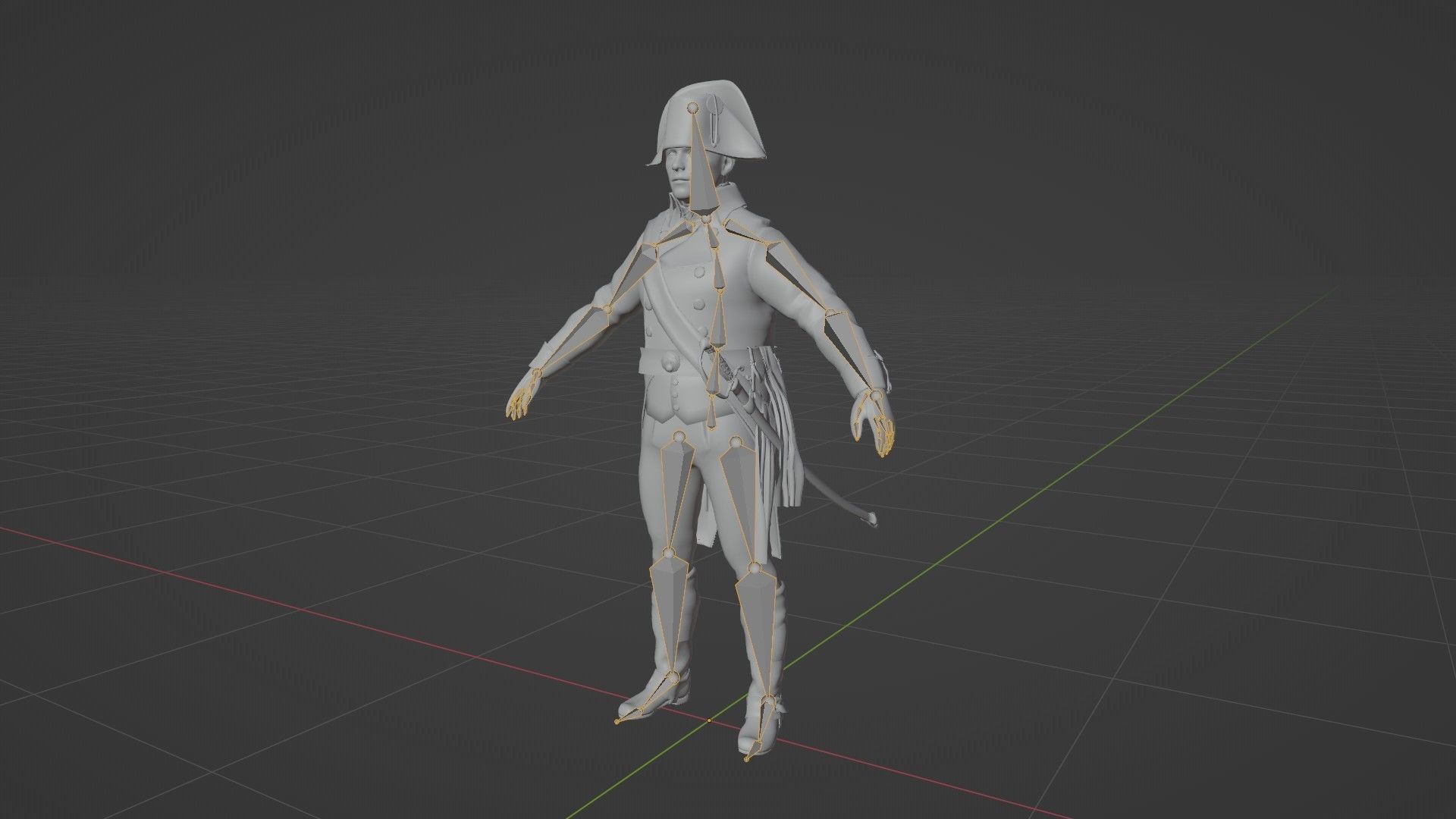 Soldier Napoleon General Rigged Low-poly 3D model_16