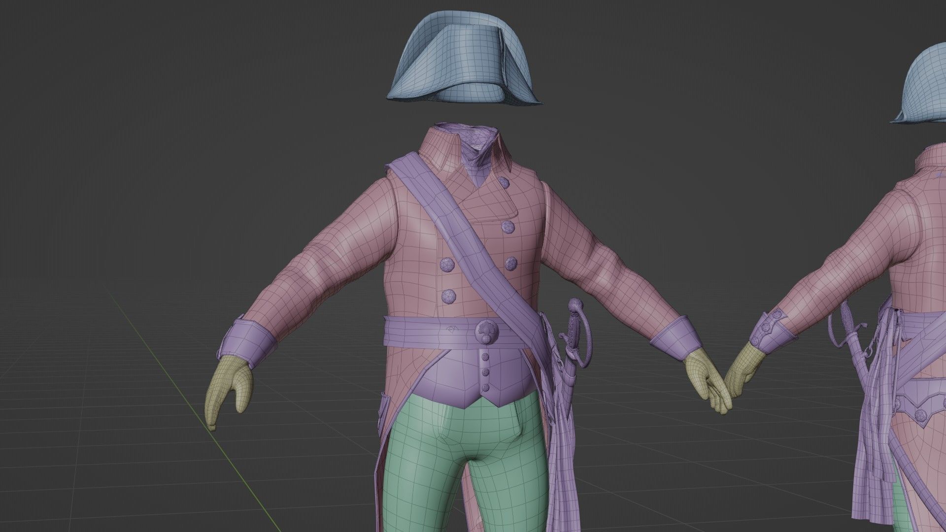 Soldier Napoleon General Rigged Low-poly 3D model_21