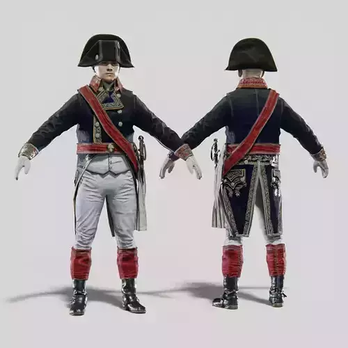 Soldier Napoleon General Rigged Low-poly 3D model Soldier Napoleon General Rigged Low-poly 3D model