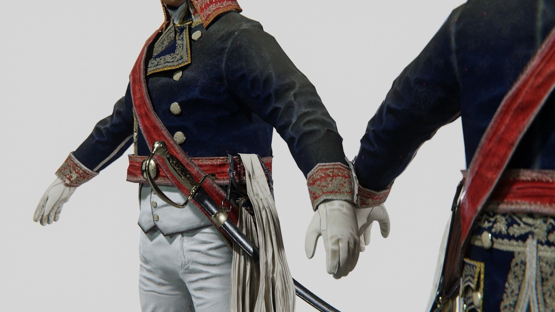 Soldier Napoleon General Rigged Low-poly 3D model_7