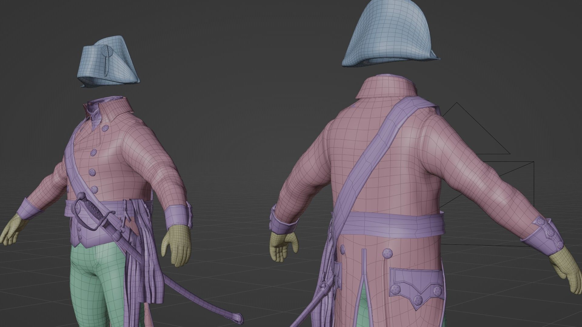 Soldier Napoleon General Rigged Low-poly 3D model_24