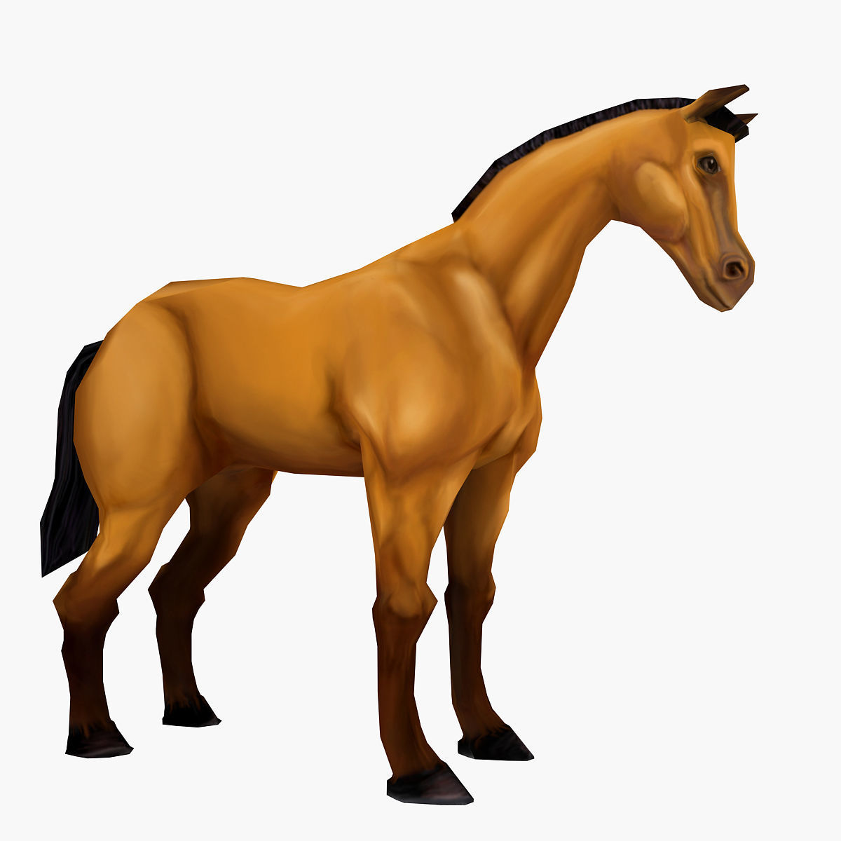 Horse stylized  Low-poly 3D model_2