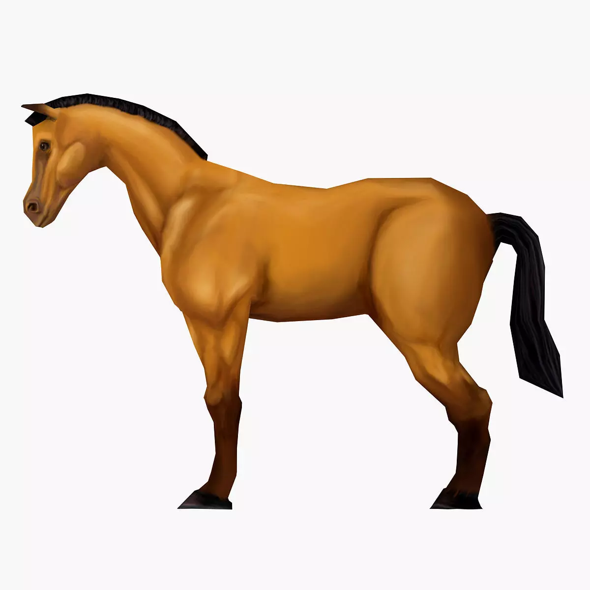 Horse stylized  Low-poly 3D model_0
