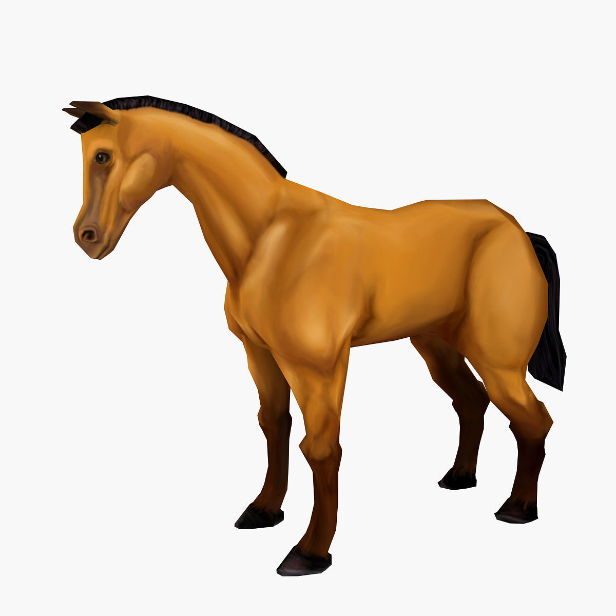Horse stylized  Low-poly 3D model_1