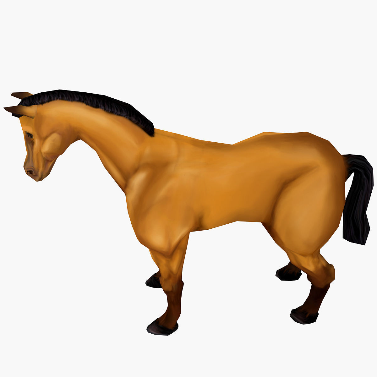 Horse stylized  Low-poly 3D model_5