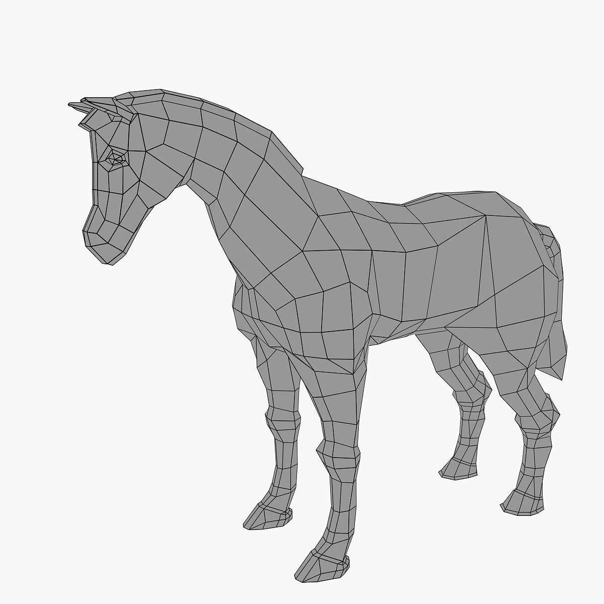 Horse stylized  Low-poly 3D model_6