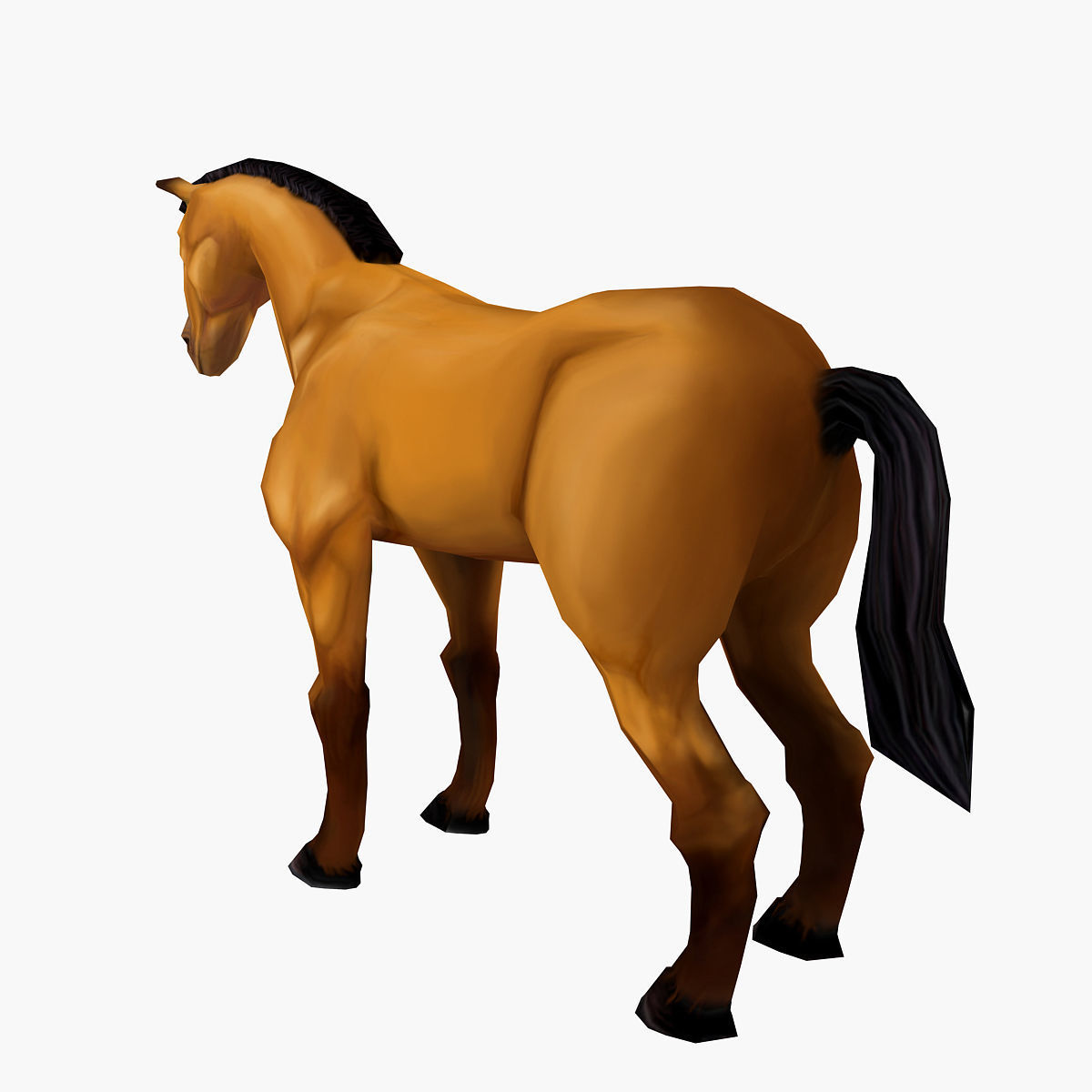 Horse stylized  Low-poly 3D model_3