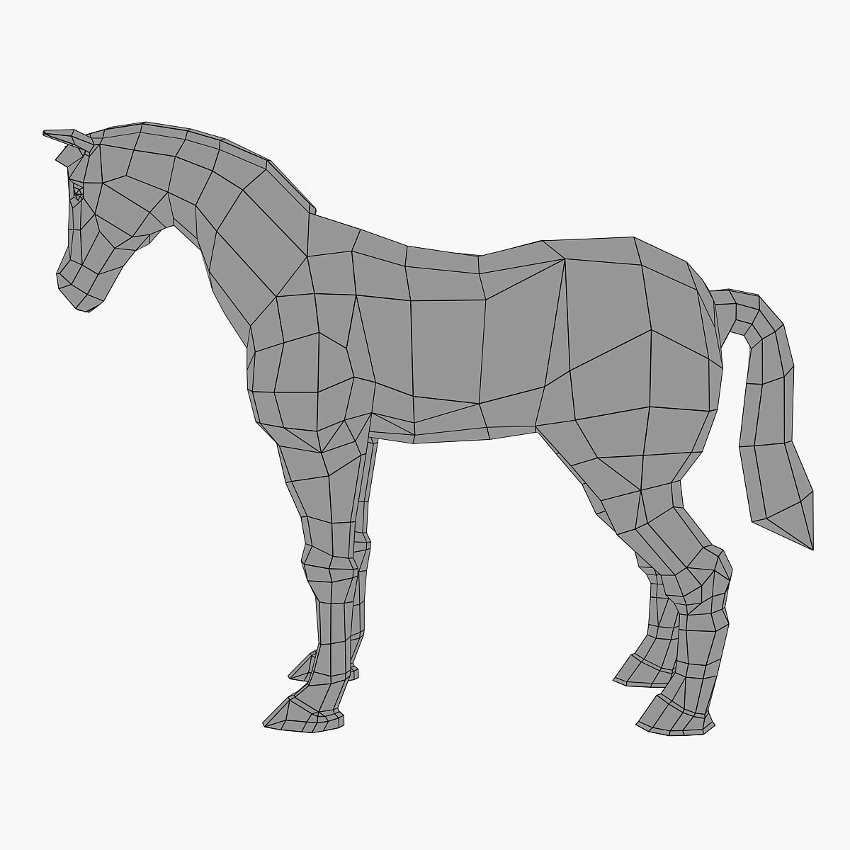 Horse stylized  Low-poly 3D model_7