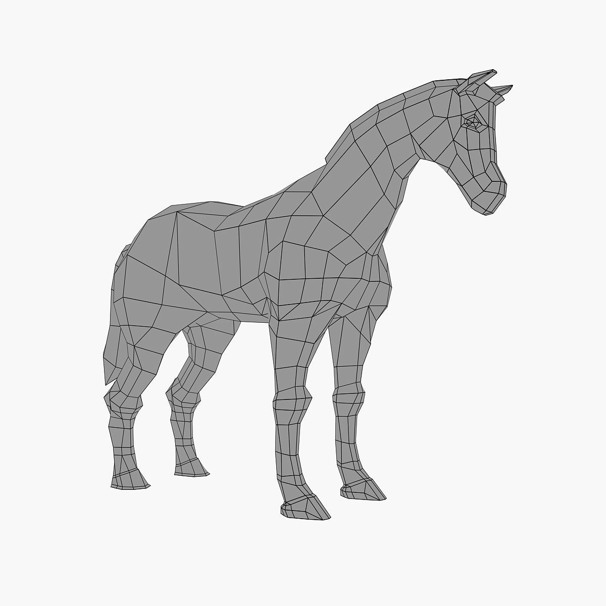 Horse stylized  Low-poly 3D model_8