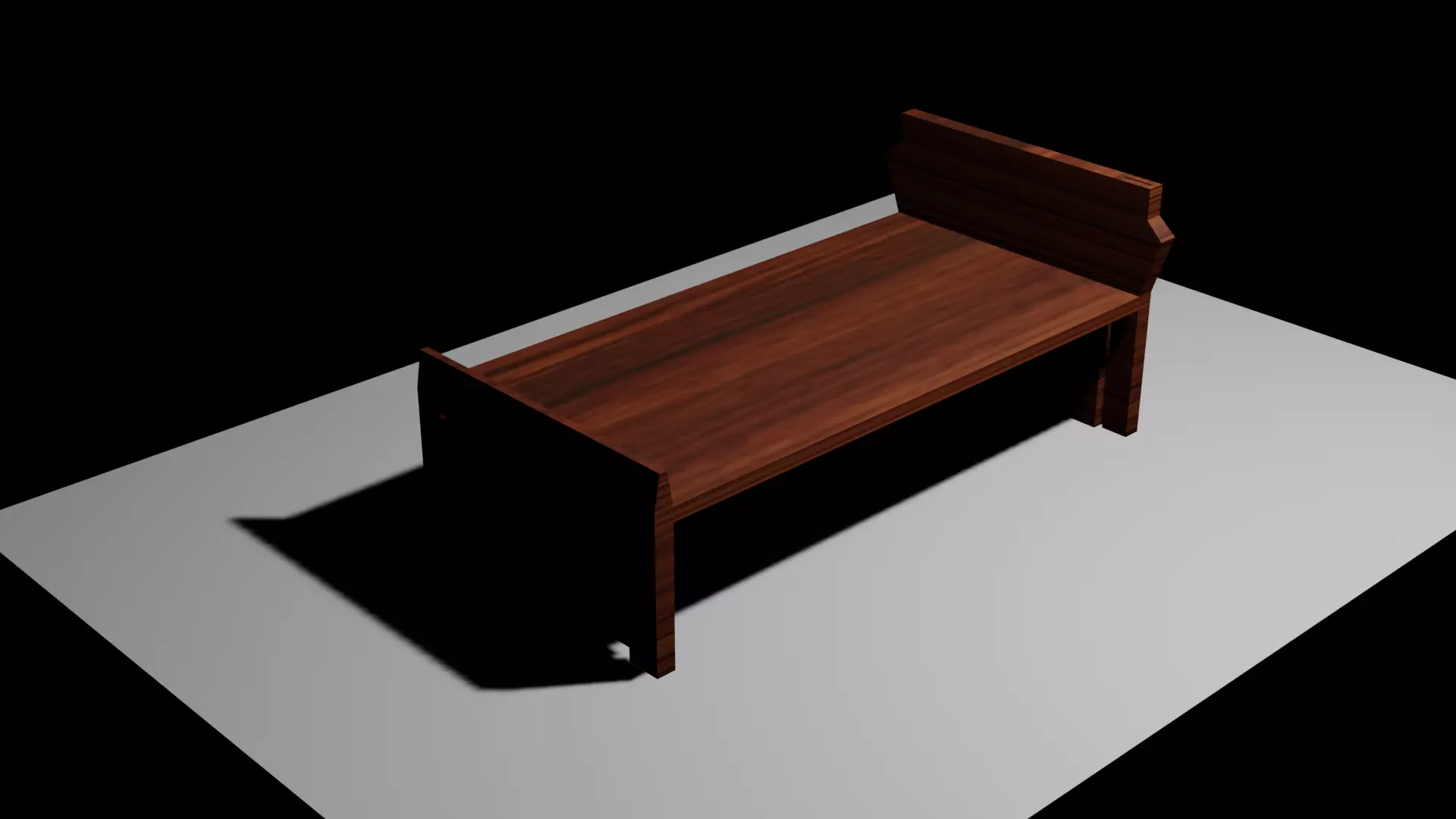 cot 3d model wooden bench Free 3D model_0