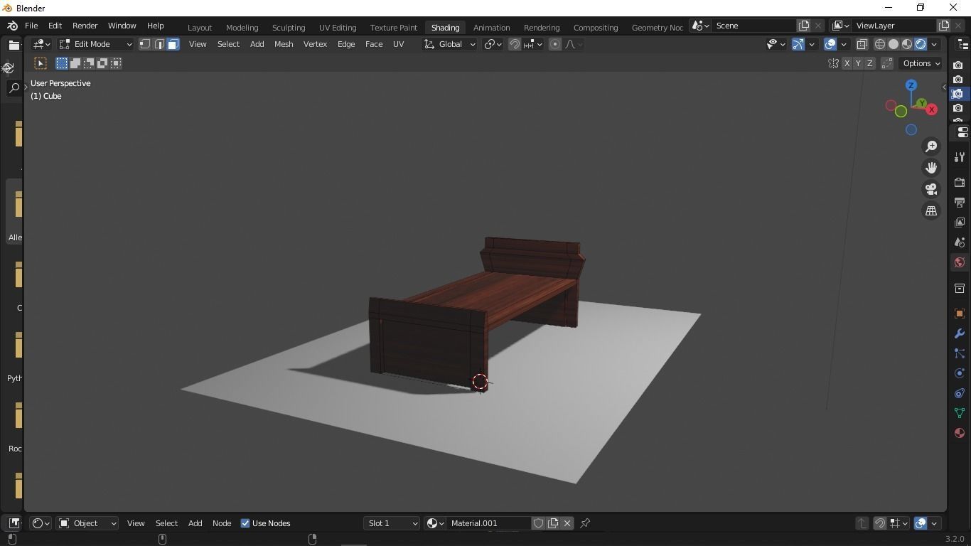 cot 3d model wooden bench Free 3D model_5