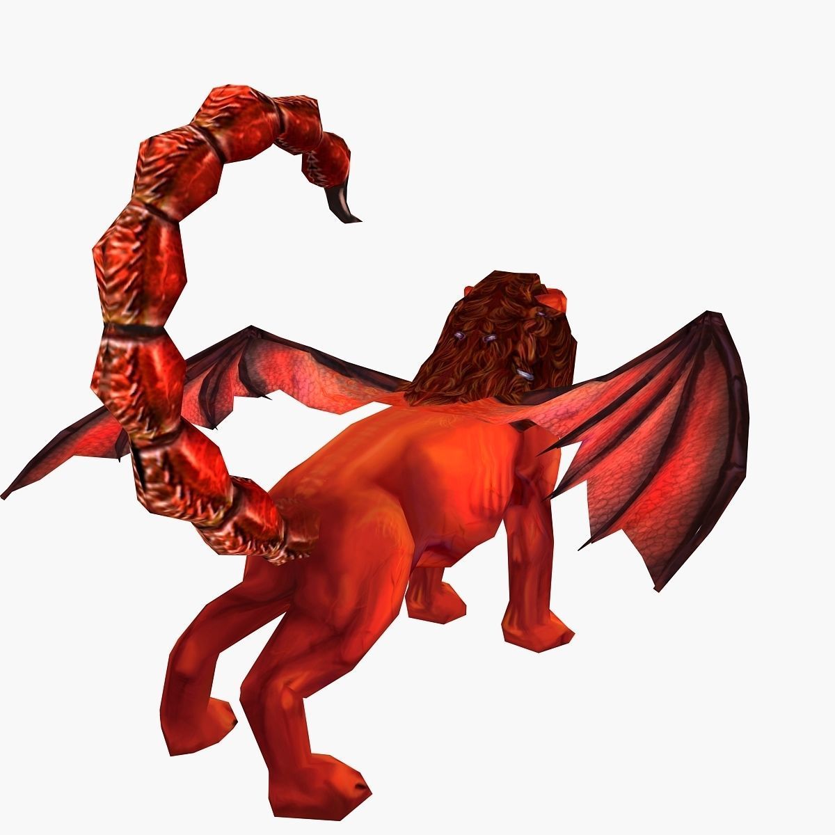 Manticore lion with wings Low-poly 3D model_4