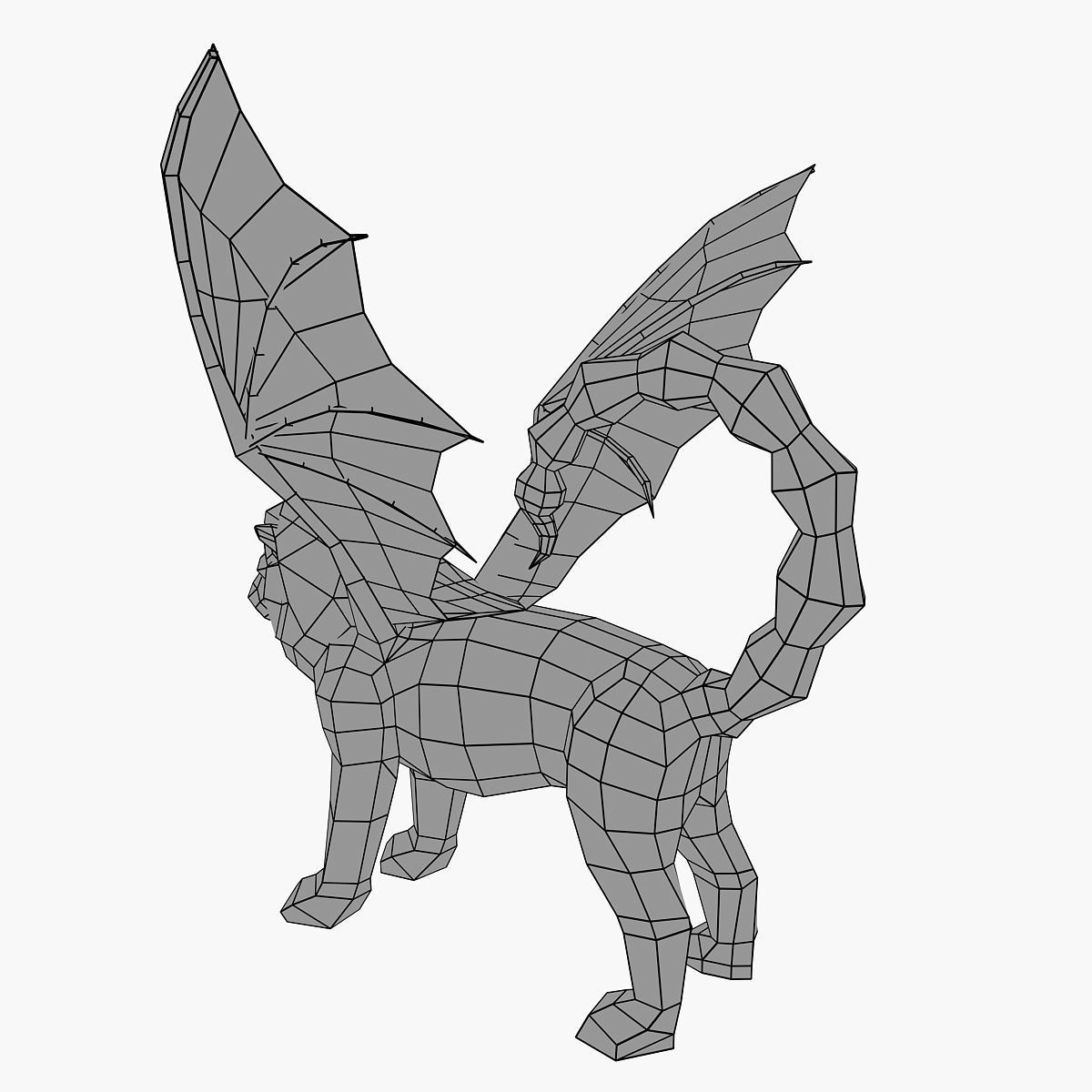 Manticore lion with wings Low-poly 3D model_9