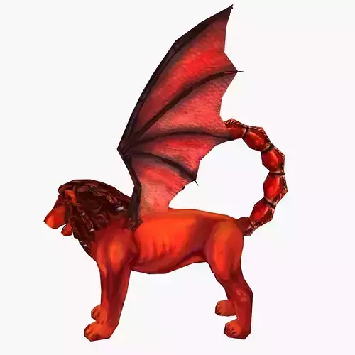 Manticore lion with wings Low-poly 3D model