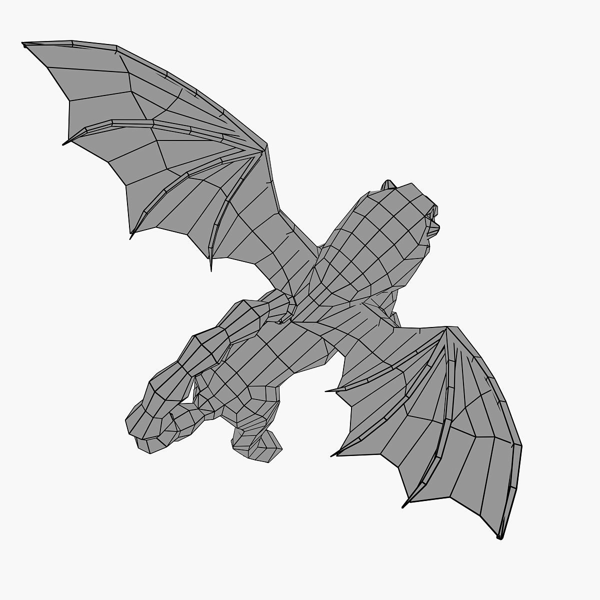 Manticore lion with wings Low-poly 3D model_7