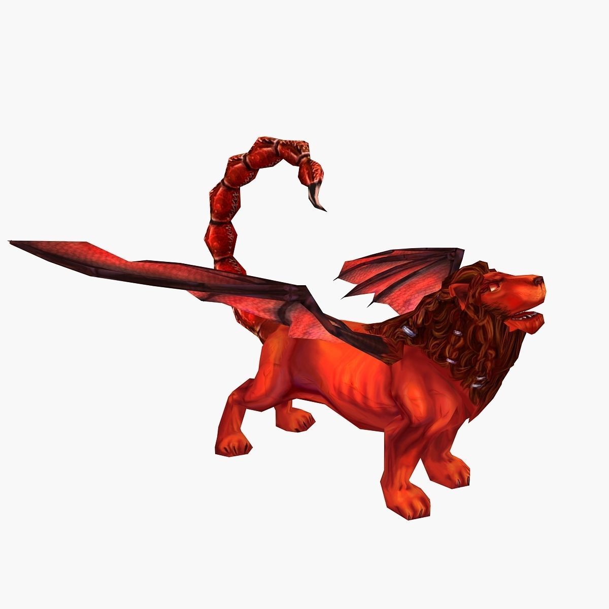 Manticore lion with wings Low-poly 3D model_3