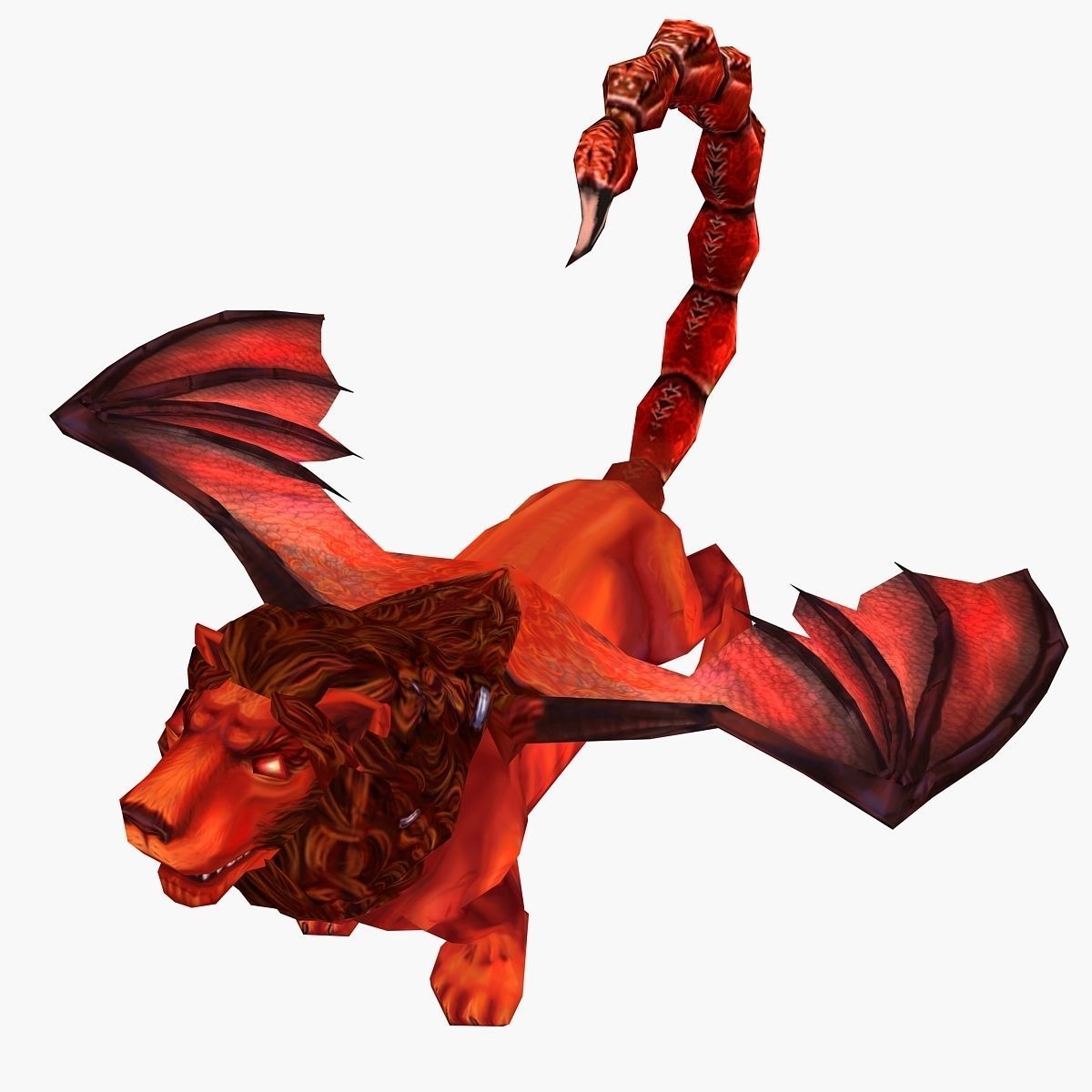 Manticore lion with wings Low-poly 3D model_5
