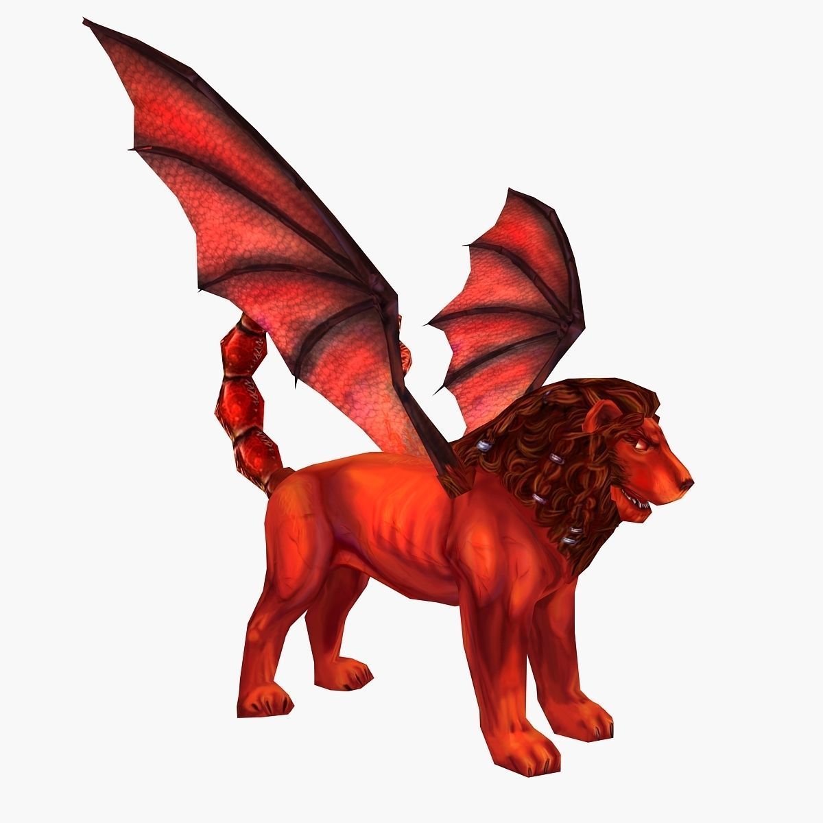 Manticore lion with wings Low-poly 3D model_2