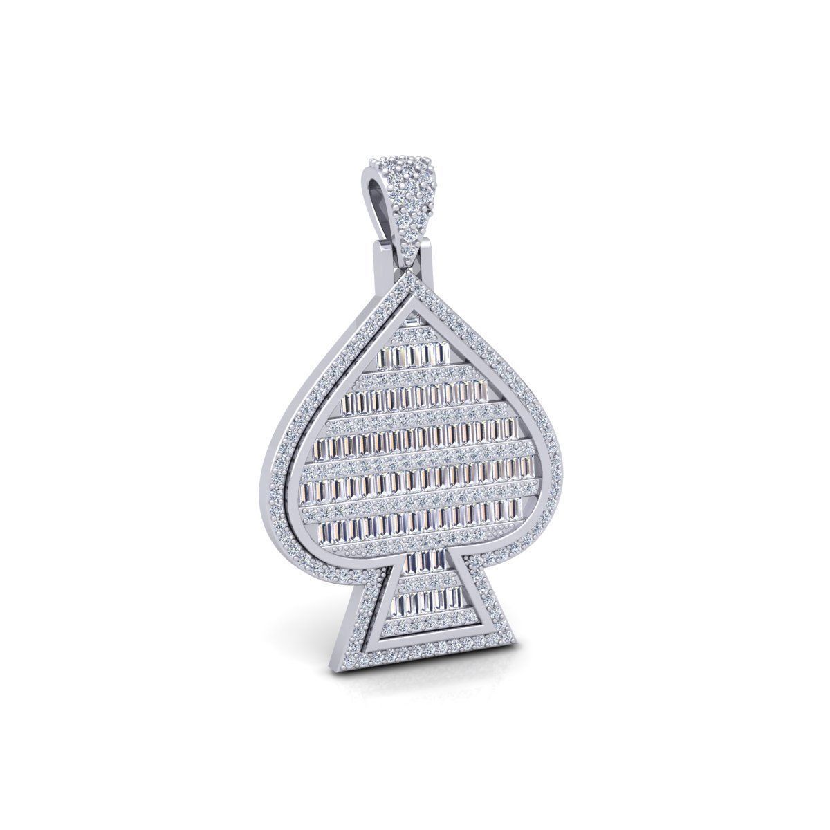 Baggett Diamond Pendent 3d Model and Render   3D print model_5
