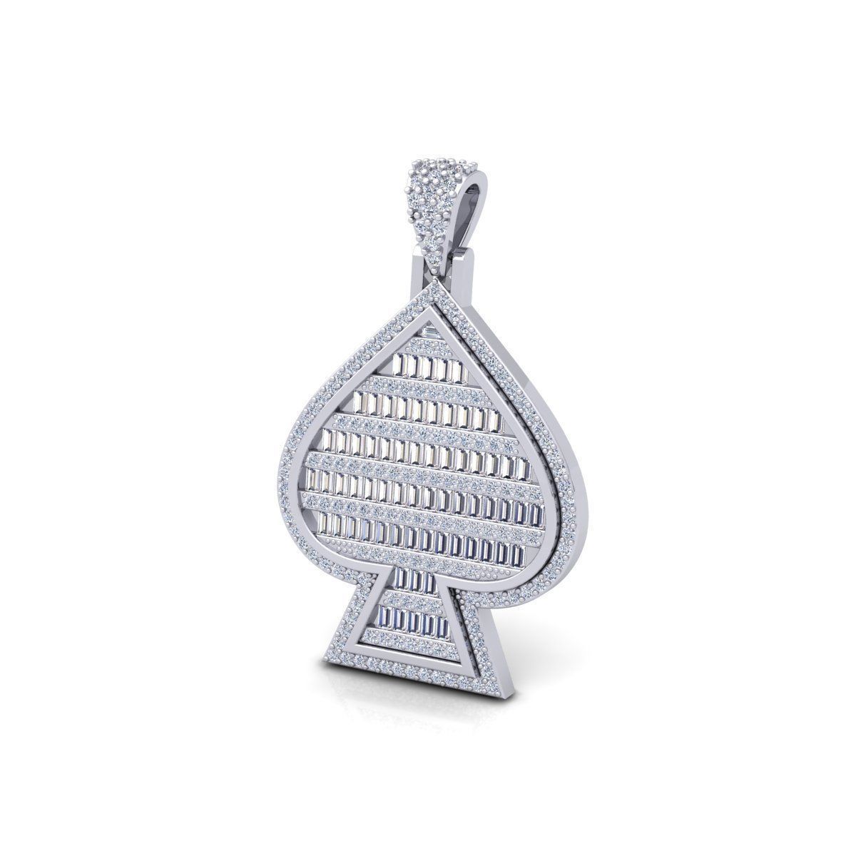 Baggett Diamond Pendent 3d Model and Render   3D print model_9
