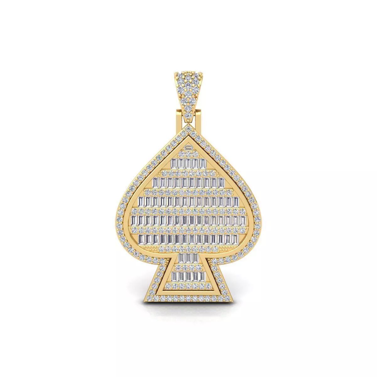 Baggett Diamond Pendent 3d Model and Render   3D print model_0