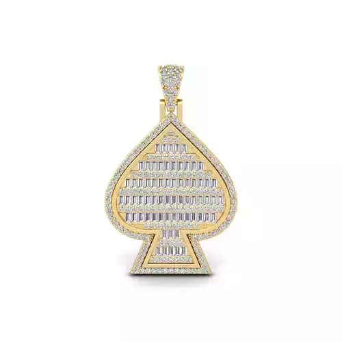 Baggett Diamond Pendent 3d Model and Render  
