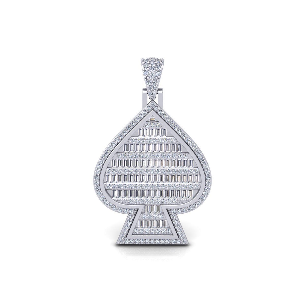 Baggett Diamond Pendent 3d Model and Render   3D print model_2