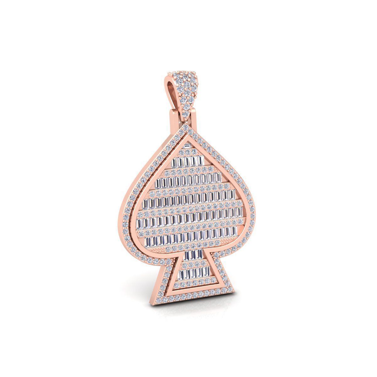 Baggett Diamond Pendent 3d Model and Render   3D print model_4