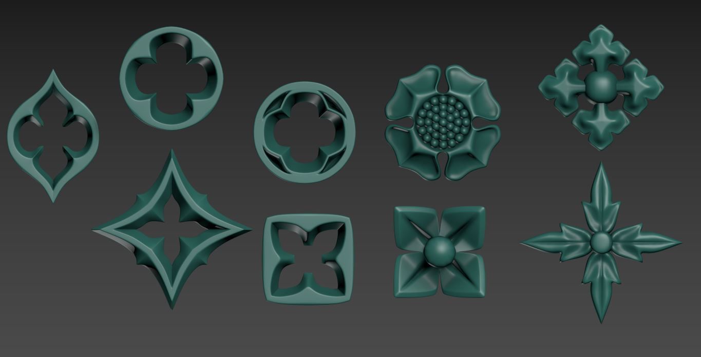 Victorian Gothic Flower Designs 3D print model_11