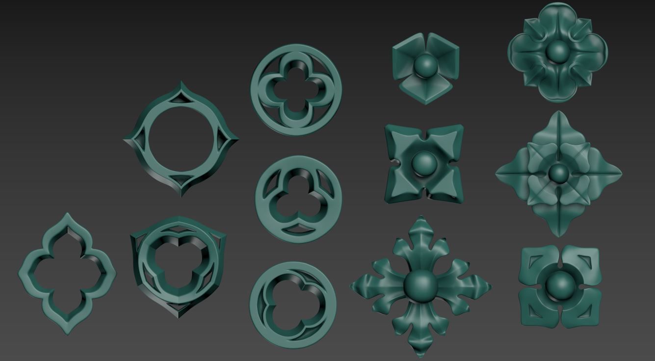 Victorian Gothic Flower Designs 3D print model_13