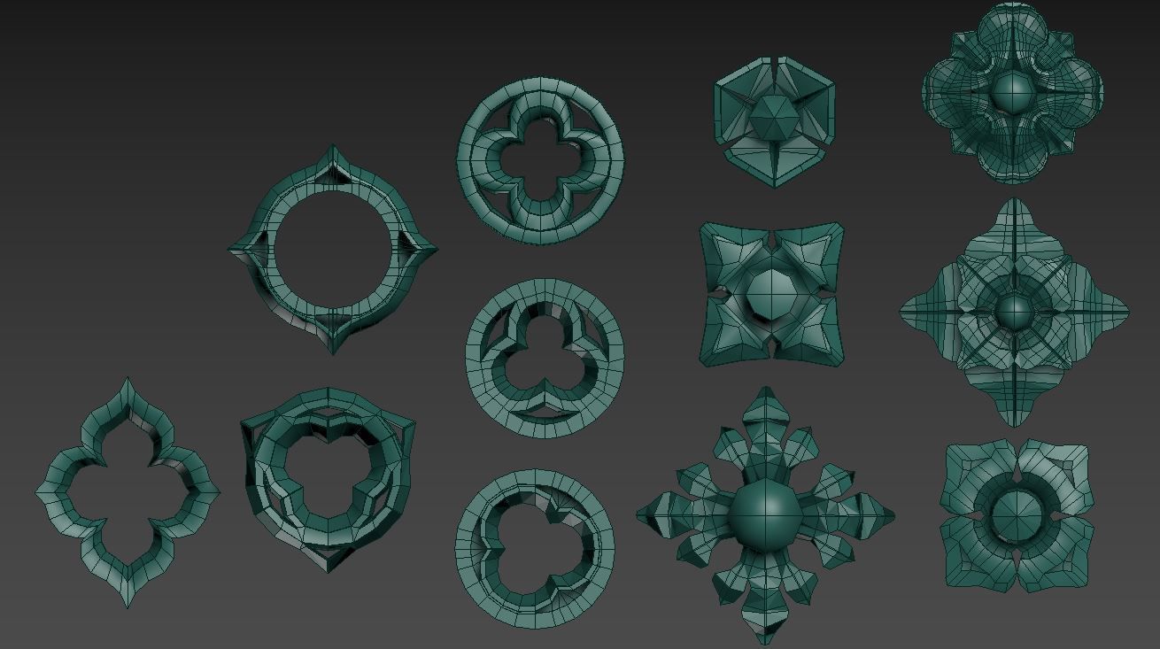 Victorian Gothic Flower Designs 3D print model_14